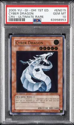 2005 YU-GI-OH! CRV-CYBERNETIC REVOLUTION #EN015 CYBER DRAGON PSA 10 - Image 1