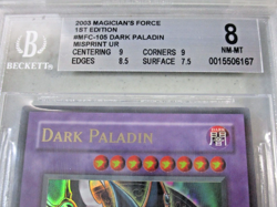 BGS 8 Dark Paladin MFC-105 1st Edition Misprint Ultra Rare YuGiOh English 2003 - Image 2