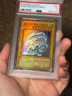Blue Eyes White Dragon SDK-001 Ultra Rare HEAVY FOIL BLEED Yugioh PSA 5 *528 - Image 3