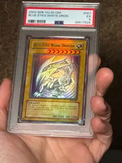 Blue Eyes White Dragon SDK-001 Ultra Rare HEAVY FOIL BLEED Yugioh PSA 5 *528 - Image 4