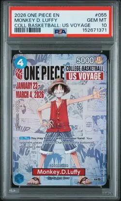 2026 ONE PIECE PROMOS #055 MONKEY D. LUFFY PSA 10 - Image 1