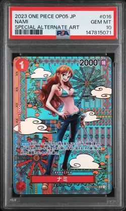 2023 ONE PIECE JAPANESE OP05-AWAKENING OF THE NEW ERA #016 NAMI PSA 10 - Image 1