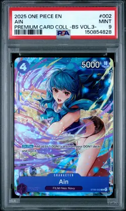 2025 ONE PIECE PREMIUM CARD COLLECTION -BEST SELECTION VOL.3- #002 AIN PSA 9 - Image 1