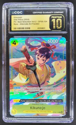 2024 ONE PIECE KIKUNOJO RARE ALT ART OP06-104 CGC 10 PRISTINE D PT - Image 1
