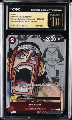 2022 ONE PIECE JPN PREM 25TH ANV MANGA ALT ART #ST01-002 USOPP CGC 10 PRISTINE - Image 1