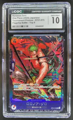 2025 ONE PIECE JP RORONOA ZORO PROMO ST21-015 CGC 10 D PT - Image 1
