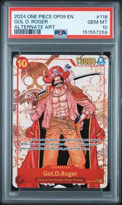 2024 ONE PIECE OP09-EMPERORS IN THE NEW WORLD ALTERNATE ART GOL D. ROGER PSA 10 - Image 1