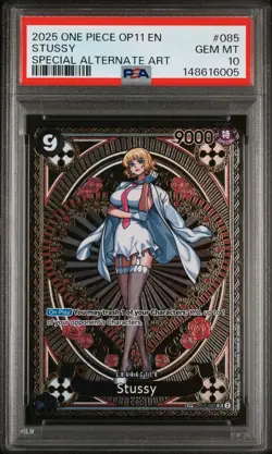 2025 One Piece OP11 EN Stussy Special Alternate Art #085 PSA 10 GEM MINT - Image 1