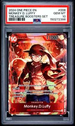 2024 ONE PIECE PROMOS TREASURE BOOSTERS SET #006 MONKEY D. LUFFY PSA 10 - Image 1
