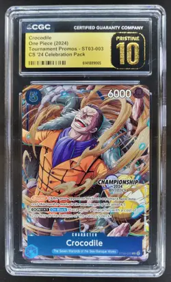 2024 ONE PIECE CROCODILE PROMO ST03-003 CGC 10 PRISTINE D PT - Image 1