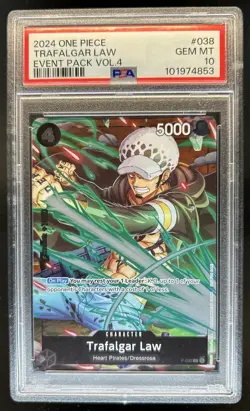 2024 One Piece Vent Pack Vol 4 Trafalgar Law #P-038 PSA 10 GEM MINT - Image 1