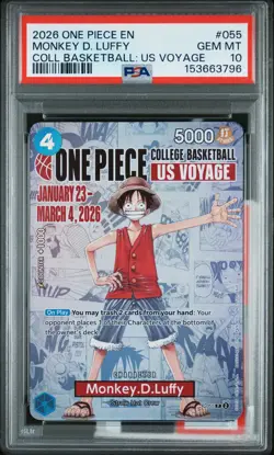 2026 ONE PIECE PROMO COLLEGE BASKETBALL: US VOYAGE MONKEY D. LUFFY PSA 10 - Image 1