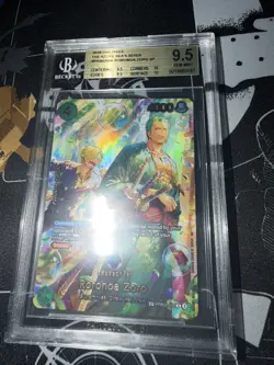 Roronoa Zoro One Piece PRB02-006 SP The Azure Sea OP14 BGS 9.5 Bubble - Image 4