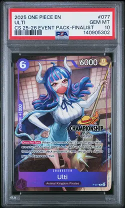 2025 ONE PIECE CHAMPIONSHIP 2025-26 EVENT PACK FINALIST #077 ULTI PSA 10 - Image 1
