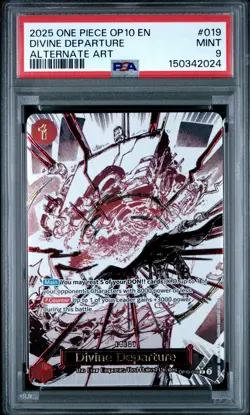 2025 ONE PIECE OP10-ROYAL BLOOD ALTERNATE ART #019 DIVINE DEPARTURE PSA 9 - Image 1