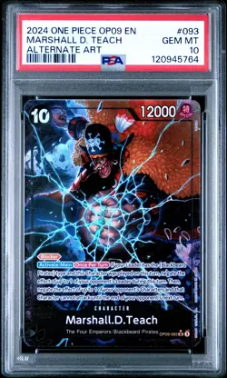 ONE PIECE OP09-EMPERORS IN THE NEW WORLD #093 MARSHALL D. TEACH ALT ART PSA 10 - Image 1