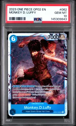 2023 ONE PIECE OP02-PARAMOUNT WAR #062 MONKEY D. LUFFY PSA 10 - Image 1