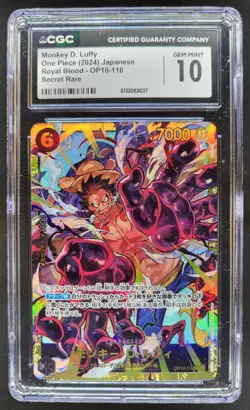 2024 ONE PIECE JP MONKEY D. LUFFY SECRET RARE OP10-018 CGC 10 RC7 - Image 1