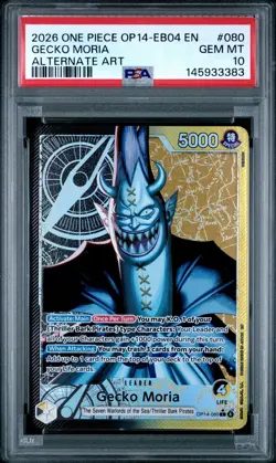 2026 ONE PIECE OP14-EB04-THE AZURE SEA'S SEVEN ALTERNATE ART GECKO MORIA PSA 10 - Image 1