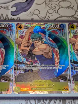 x4 Roronoa Zoro OP15-113 Alternate Art SR Playset NM One Piece TCG Adventure - Image 3