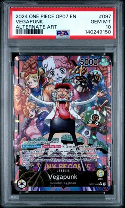 2024 ONE PIECE OP07-500 YEARS IN THE FUTURE ALTERNATE ART #097 VEGAPUNK PSA 10 - Image 1
