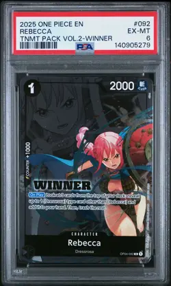2025 ONE PIECE TOURNAMENT PACK VOL.2 WINNER #092 REBECCA PSA 6 - Image 1