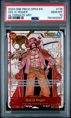 2024 ONE PIECE OP09-EMPERORS IN THE NEW WORLD ALTERNATE ART GOL D. ROGER PSA 10 - Image 1