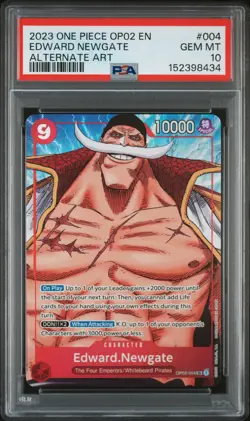 2023 ONE PIECE OP02-PARAMOUNT WAR ALTERNATE ART #004 EDWARD NEWGATE PSA 10 - Image 1