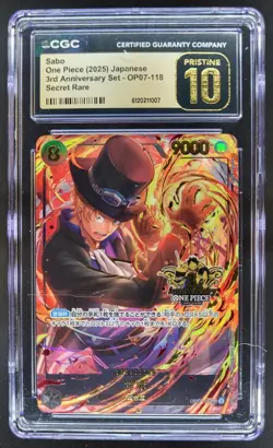 2025 ONE PIECE JP SABO SECRET RARE OP07-118 CGC 10 PRISTINE D PT - Image 1