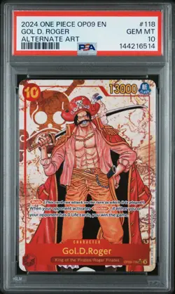 2024 One Piece OP09 En Gol D Roger Alternate Art #118 PSA 10 Gem Mint - Image 1
