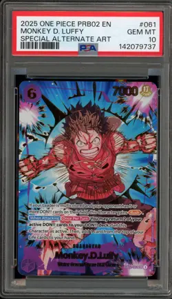 One Piece CCG Monkey.D.Luffy PRB02 Special Alternate Art EB02-061 PSA 10 - Image 1