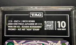 One Piece TCG | Nico Robin | Alt Art | ASIA Mini Tin Vol.2 Promo | P-111 TAG 1O - Image 3
