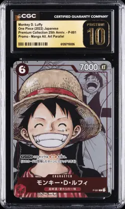 2022 ONE PIECE JPN PREM COLL 25TH ANV MANGA ALT ART MONKEY D. LUFFY CGC 10 - Image 1