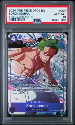 2024 ONE PIECE OP09-EMPERORS IN THE NEW WORLD TREASURE RARE ZORO-JUUROU PSA 10 - Image 1