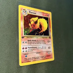 Pokemon TCG Flareon 1st Edition Holo Card Jungle 3/64 MP - Image 4