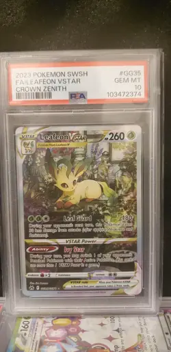 2023 POKEMON SWORD & SHIELD CROWN ZENITH #GG35 FULL ART/LEAFEON VSTAR PSA 10 - Image 1