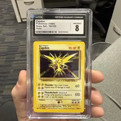CGC 8 Zapdos 1999 Base Set 16/102 Holo Pokemon Card psa - Image 1