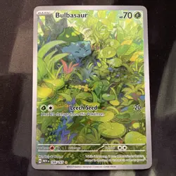 Bulbasaur 166/165 Holo Rare Pokemon TCG Scarlet & Violet 151 Gen 1 Grass Type - Image 1