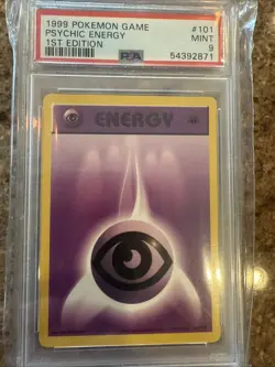 1999 POKEMON BASE SET 1ST EDITION #101 PSYCHIC ENERGY PSA 9 - Image 1
