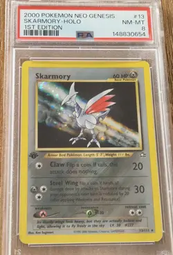 Skarmory Holo Pokemon Card PSA8 *Near Mint 1st Ed* - Neo Genesis 2000 #13/111 - Image 1