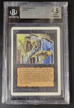 Lich Unlimited Magic mtg Beckett Graded BGS 4.5 Vg-Ex+ - Image 1