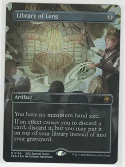 MTG Secrets of Strixhaven Library of Leng Borderless Mythic Foil M 0158 - Image 1