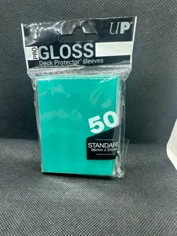 Ultra Pro Gloss 50ct Deck Protector Card Sleeves Standard 66mm x 91mm Aqua - Image 1