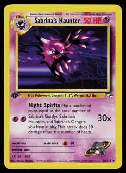 Pokemon Card - Sabrina's Haunter Gym Heroes 58/132 1st Edition Uncommon - Image 1
