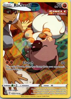 Pokemon TCG Rockruff TG07/TG30 Sword & Shield - Silver Tempest Trainer Gallery - Image 1
