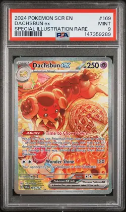 2024 POKEMON SCR EN-STELLAR CROWN SPECIAL ILLUSTRATION RARE DACHSBUN EX PSA 9 - Image 1