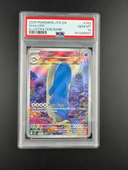 2025 POKEMON JTG EN-JOURNEY TOGETHER ILLUSTRATION RARE #162 WAILORD PSA 10 - Image 1