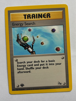 Energy Search - 59/62 - Pokemon Fossil 1st Edition Common Card WOTC LP - Image 1
