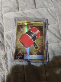 Pokemon Crushing Hammer 166/156 Ultra Prism Secret Rare Gold Trainer Card NM/M - Image 1