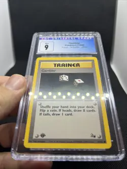 1999 Pokemon Fossil 1st Edition Gambler 60/62 CGC 9 Mint - Image 2